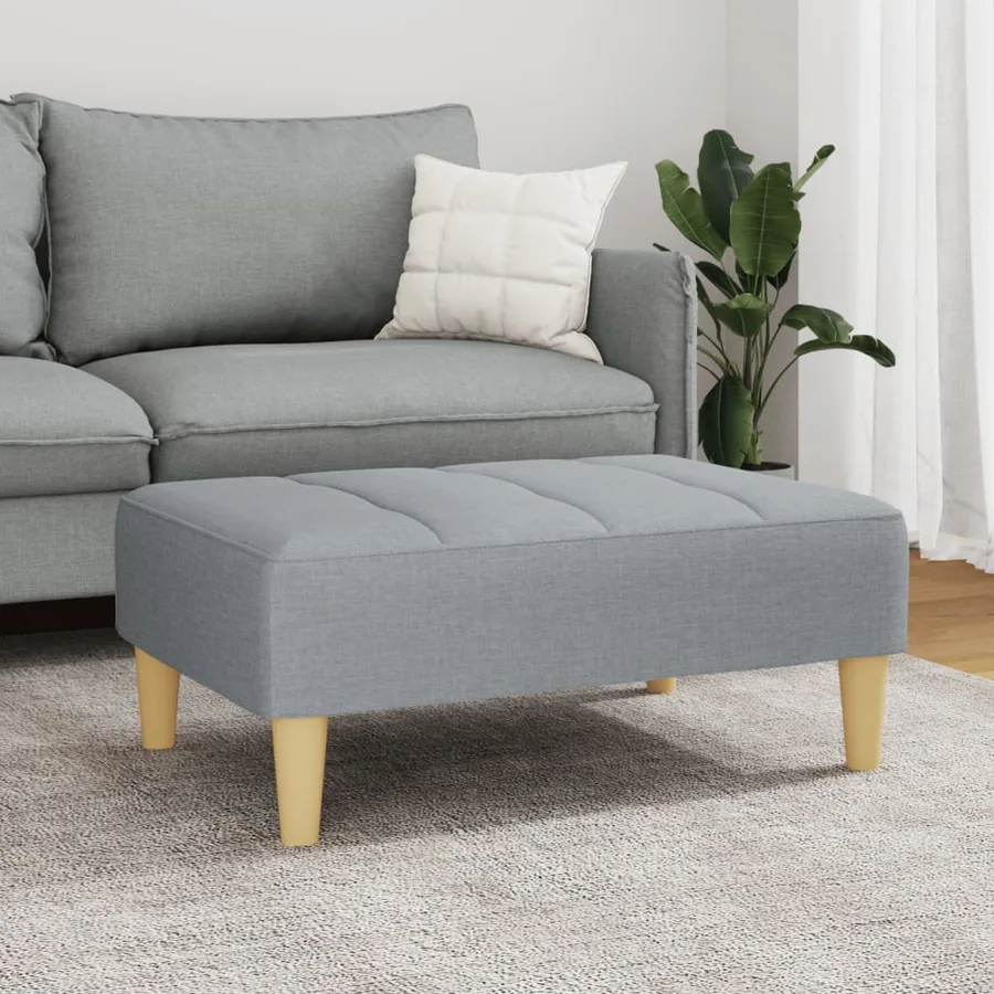 Repose-pied gris clair 77x55x31 cm tissu - 3