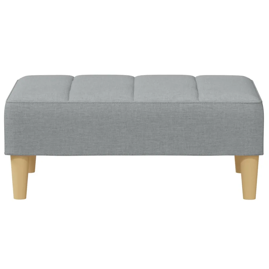Repose-pied gris clair 77x55x31 cm tissu - 4