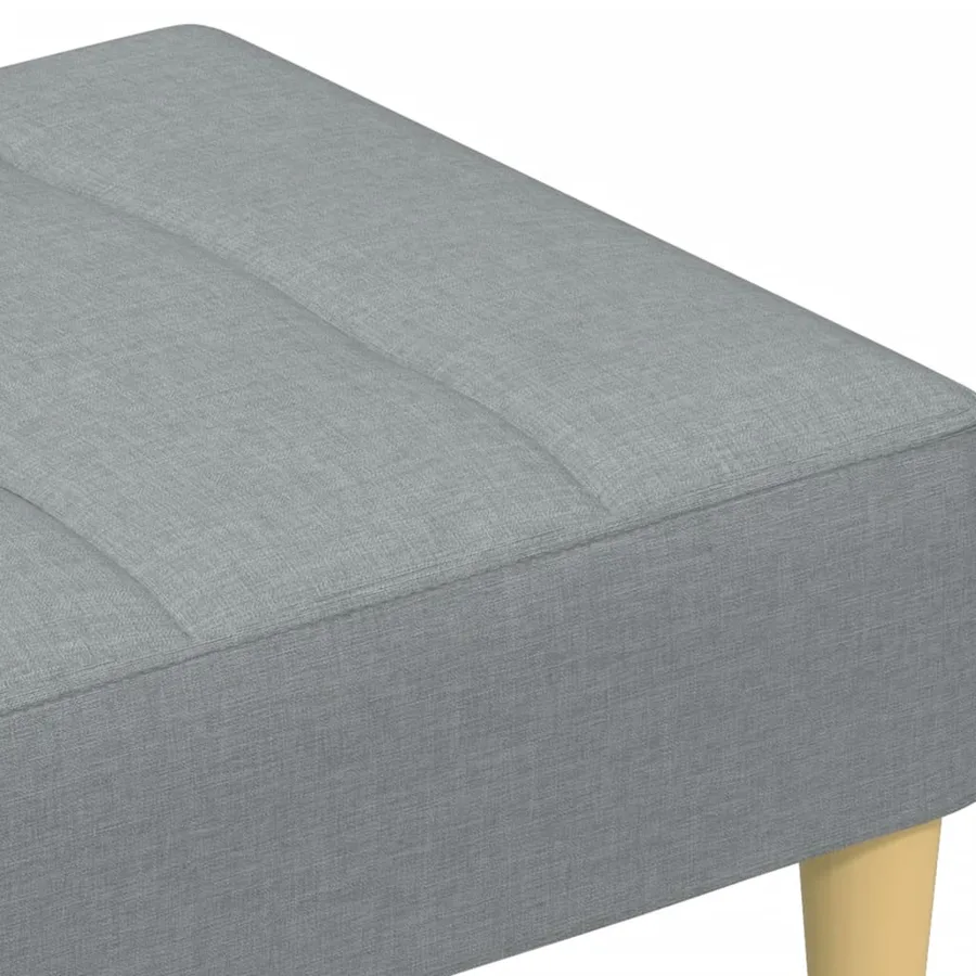 Repose-pied gris clair 77x55x31 cm tissu - 6