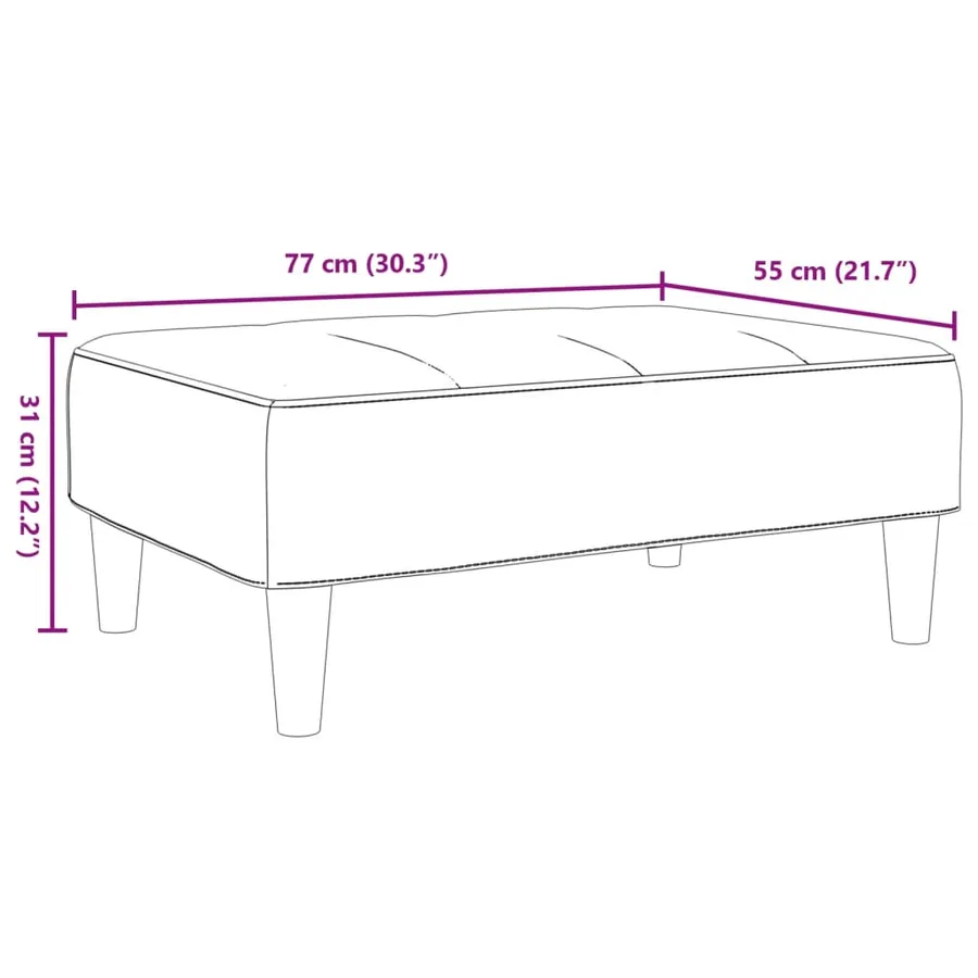 Repose-pied gris clair 77x55x31 cm tissu - 8