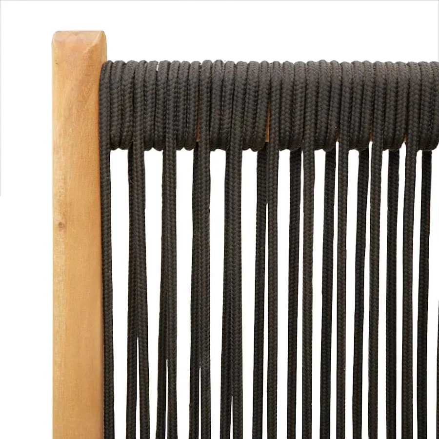 Chaises inclinables de jardin lot de 6 noir bois massif acacia - 9