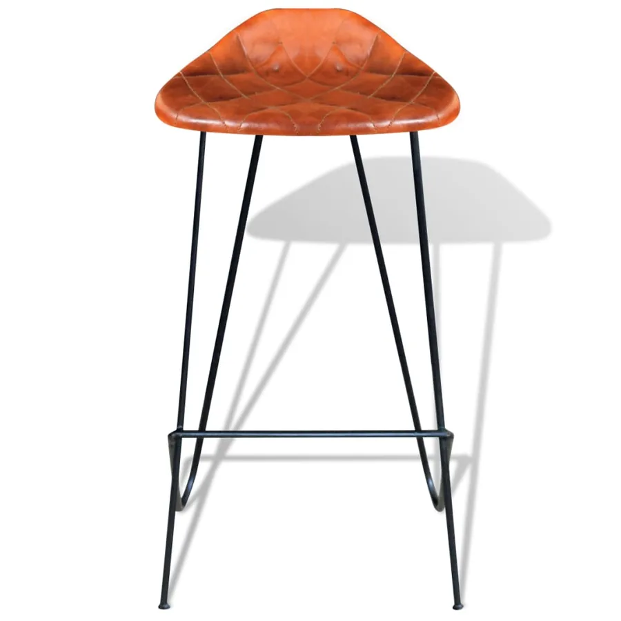 Ensemble de bar 7 pcs Bois de récupération et cuir véritable - 15