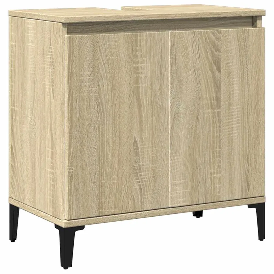 Meuble d'évier chêne sonoma 58x33x60 cm bois d'ingénierie - 2