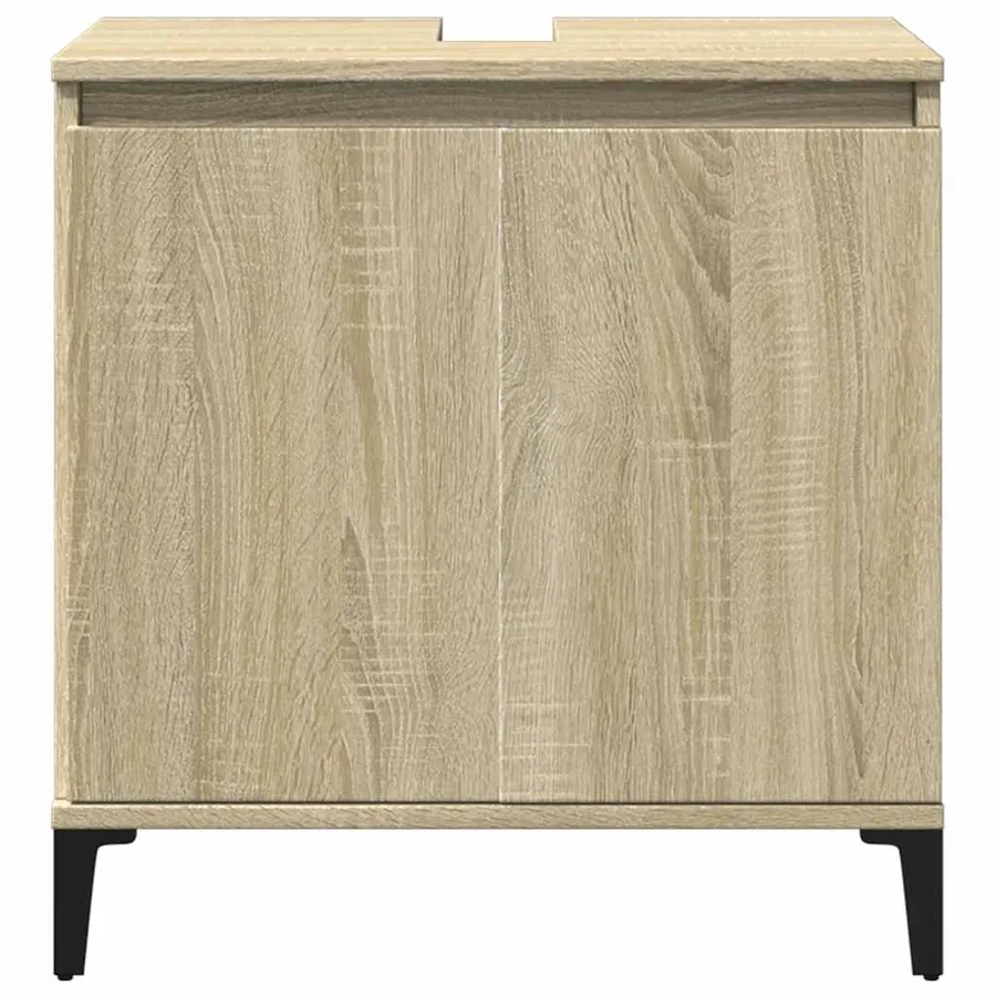 Meuble d'évier chêne sonoma 58x33x60 cm bois d'ingénierie - 4