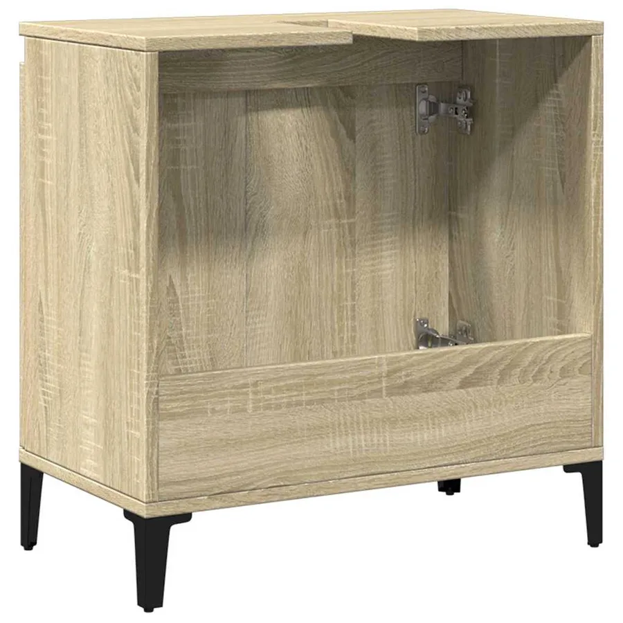Meuble d'évier chêne sonoma 58x33x60 cm bois d'ingénierie - 6