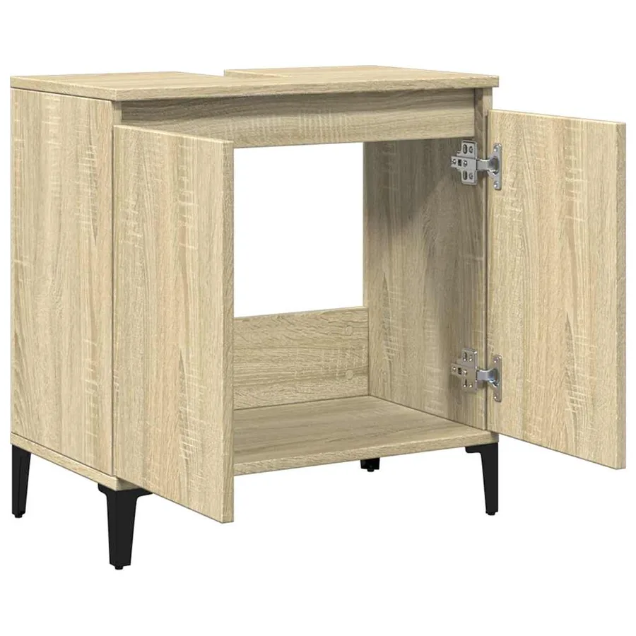 Meuble d'évier chêne sonoma 58x33x60 cm bois d'ingénierie - 7