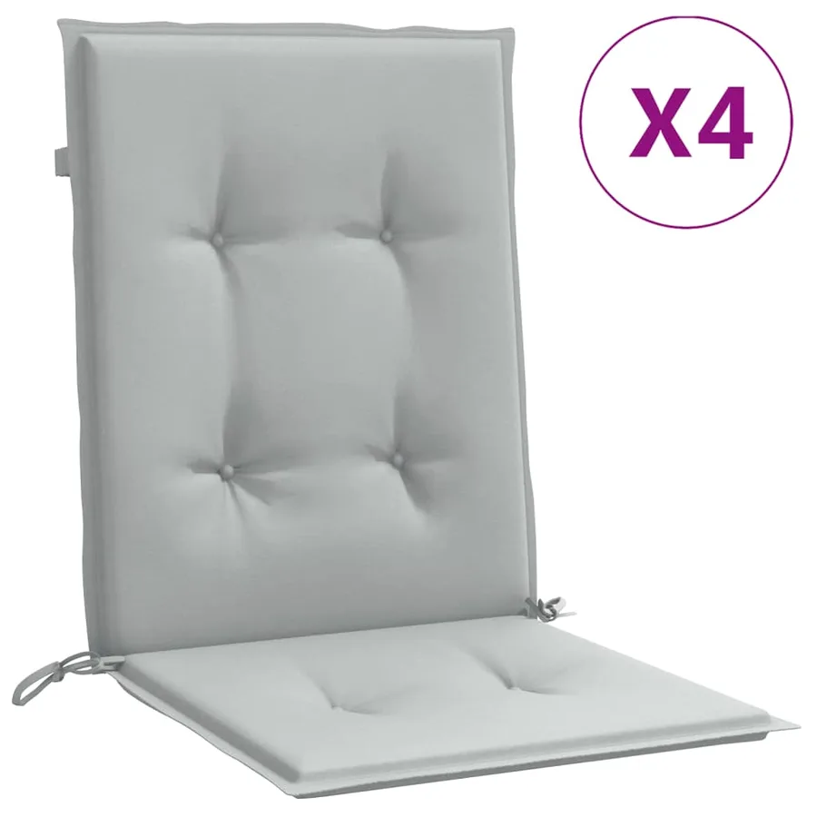 Coussins de chaise à dossier bas lot de 4 gris clair mélangé - 2
