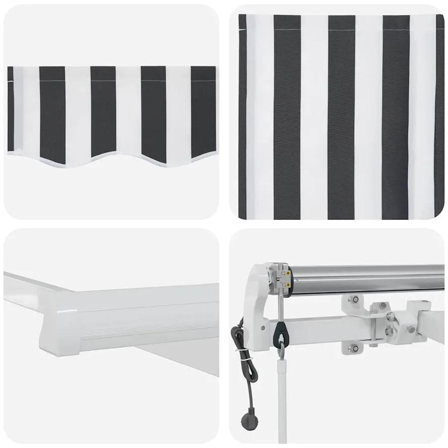 Auvent rétractable automatique anthracite et blanc 300x250 cm - 10