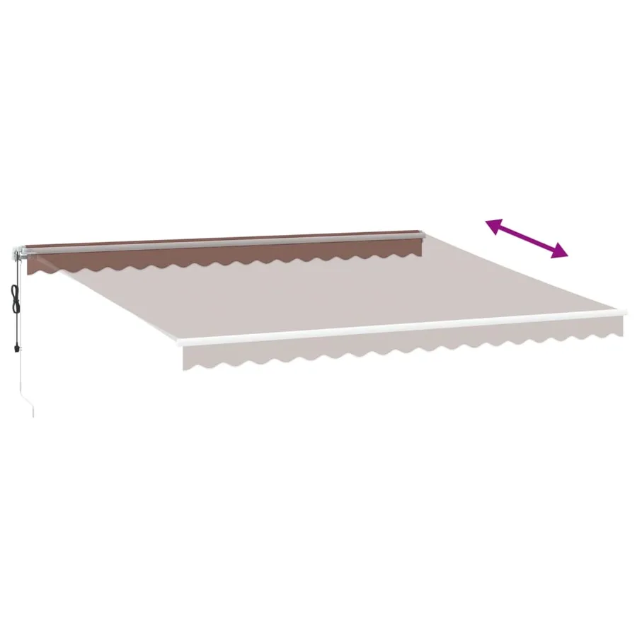 Auvent rétractable automatique avec LED marron 450x350 cm - 11
