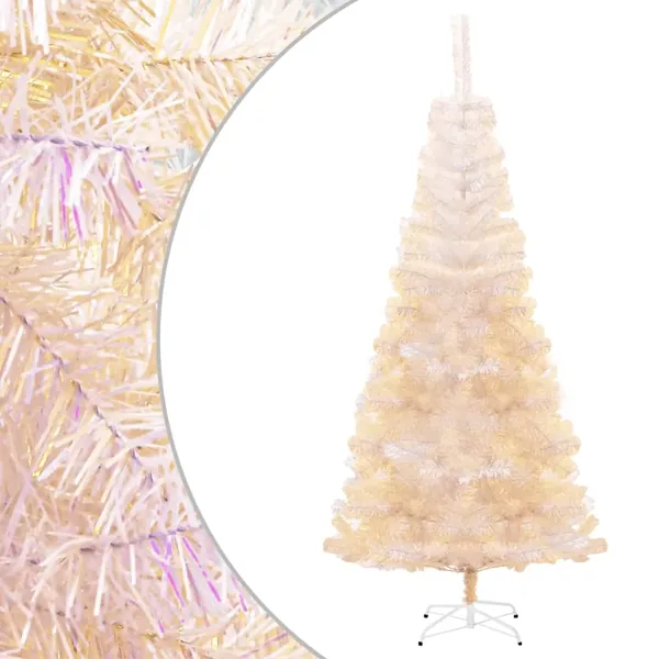 Sapin de Noël artificiel pointes iridescentes Blanc 240 cm PVC