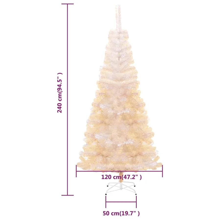 Sapin de Noël artificiel pointes iridescentes Blanc 240 cm PVC - 7