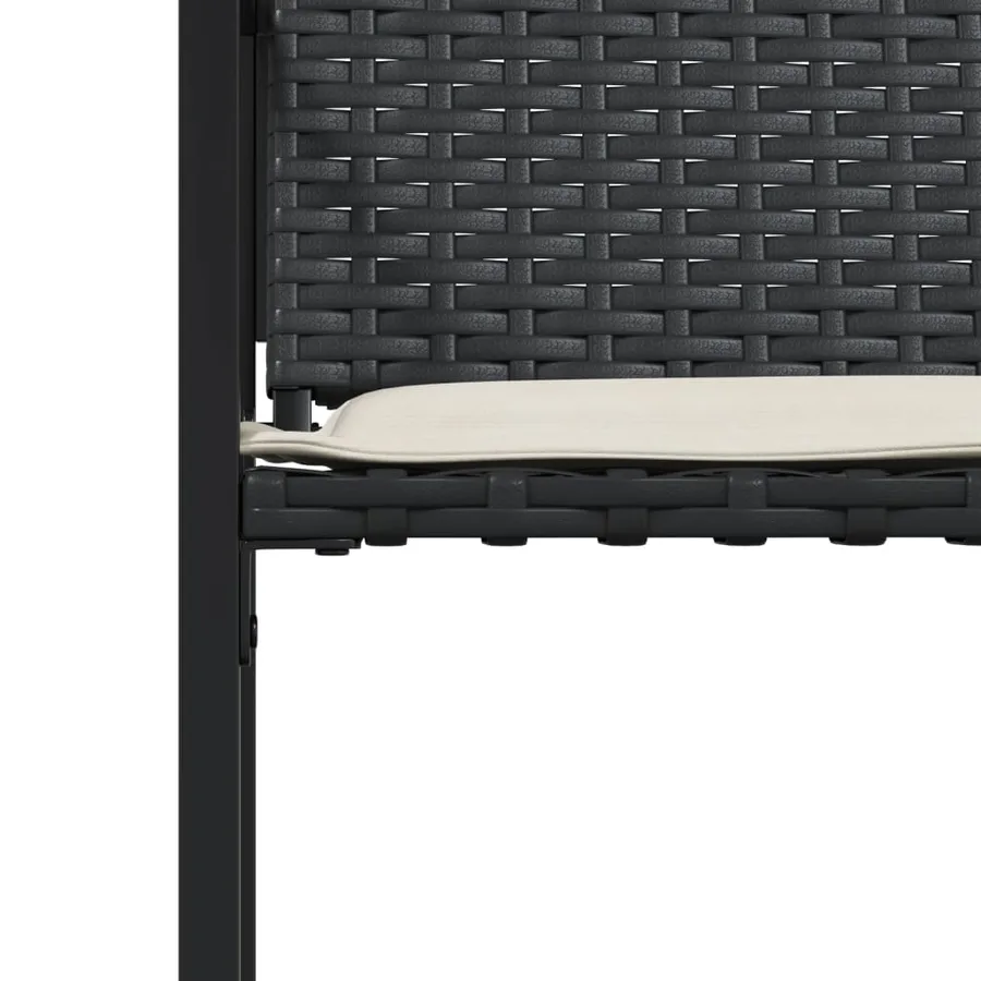 Chaises de jardin lot de 4 avec coussins noir résine tressée - 10