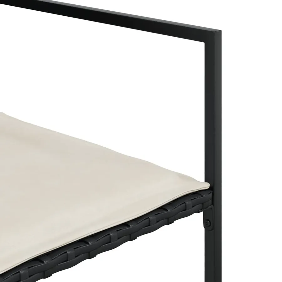 Chaises de jardin lot de 4 avec coussins noir résine tressée - 9