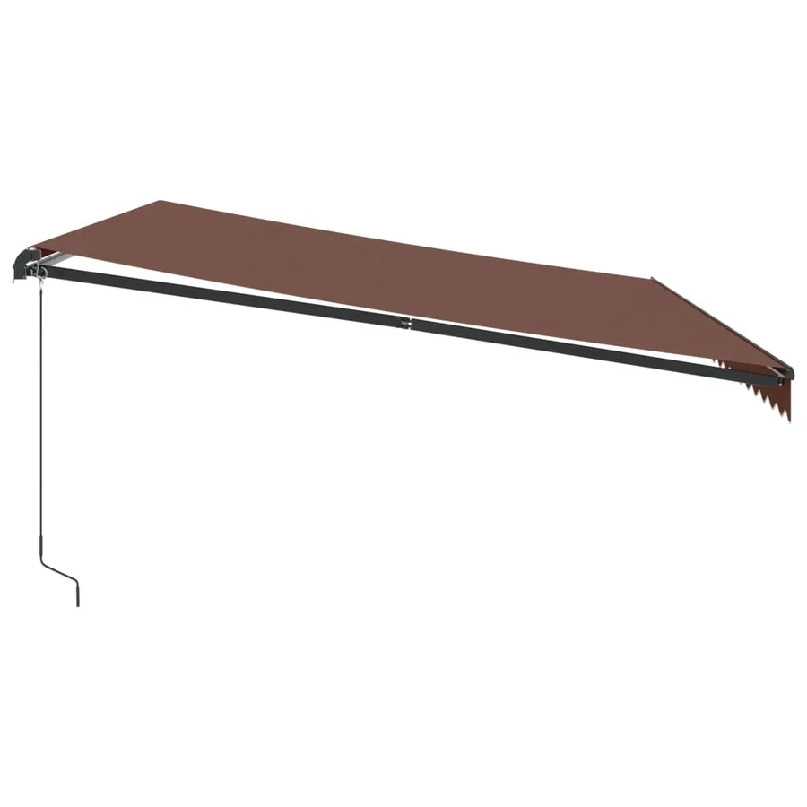 Auvent manuel rétractable avec LED marron 500x350 cm - 5