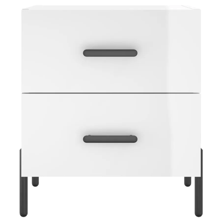 Tables de chevet 2 pcs blanc brillant 40x35x47,5 cm - 6