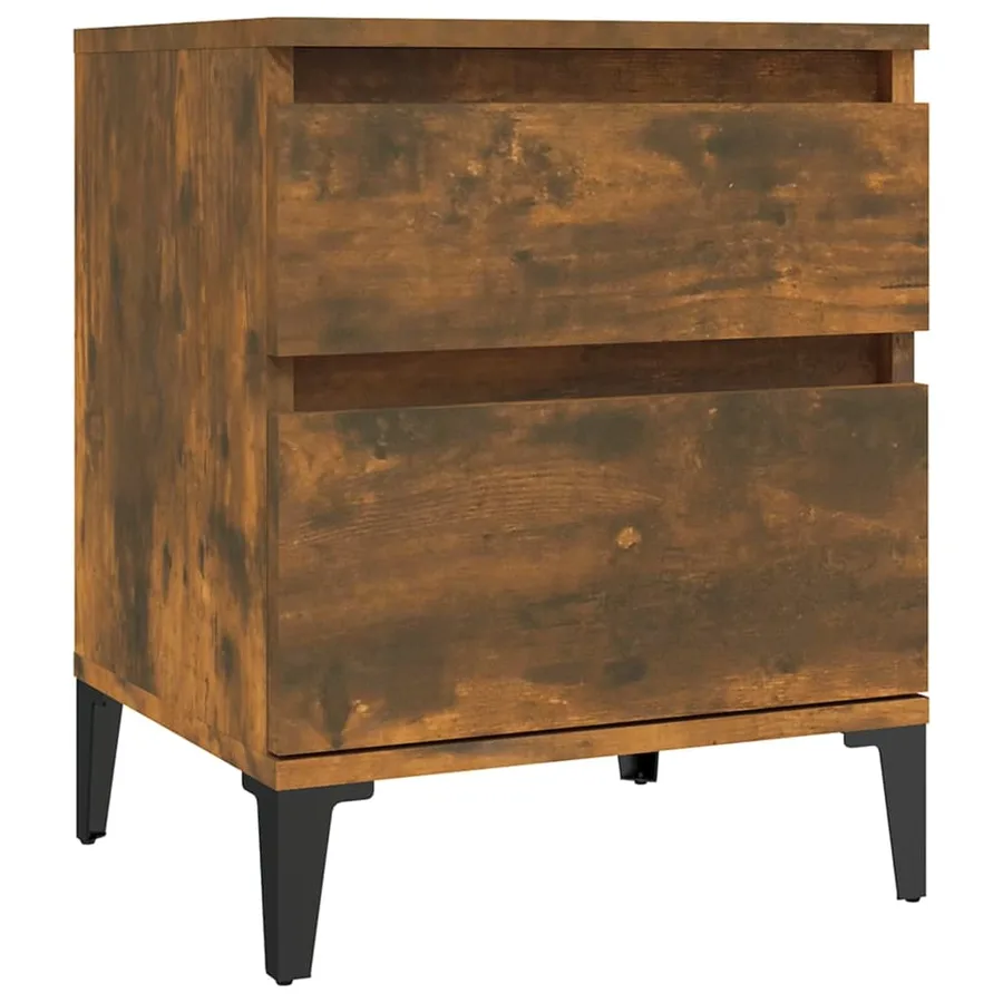 Tables de chevet 2 pcs Chêne fumé 40x35x50 cm - 5