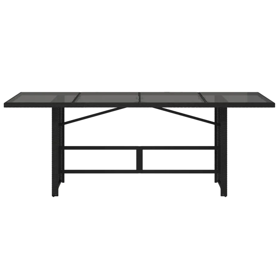Table de jardin avec dessus en verre noir résine tressée - 4