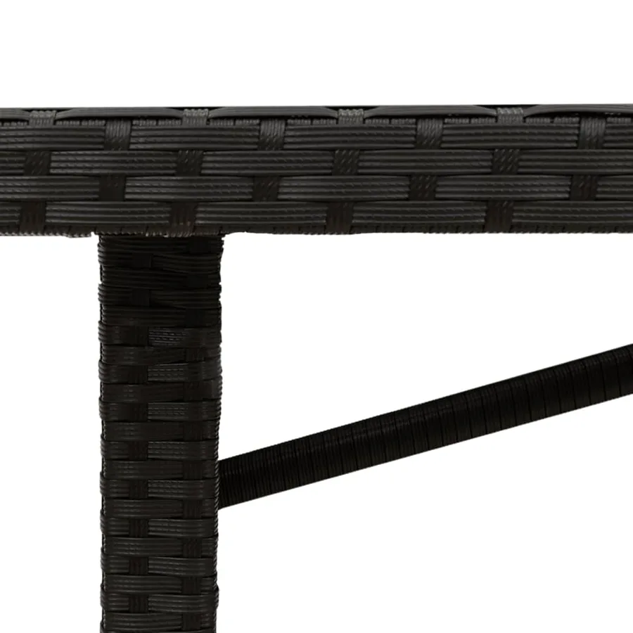 Table de jardin avec dessus en verre noir résine tressée - 9