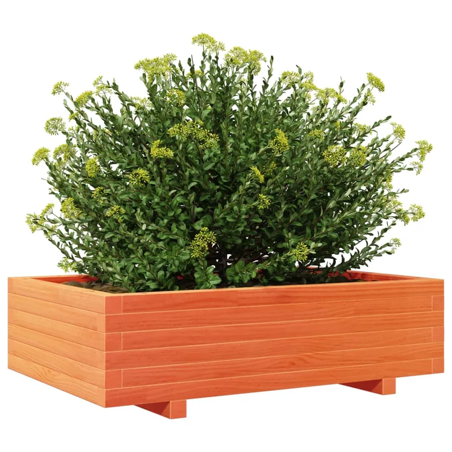 Jardinière cire marron 90x60x26,5 cm bois de pin massif - 4