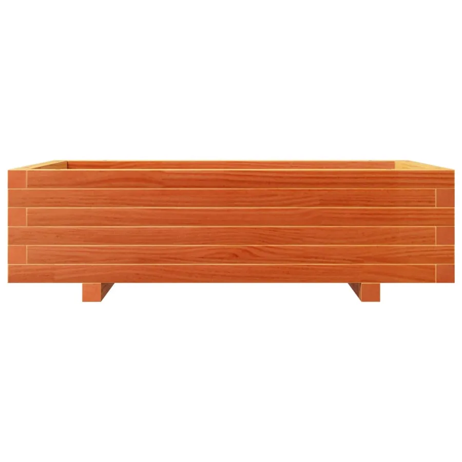 Jardinière cire marron 90x60x26,5 cm bois de pin massif - 5
