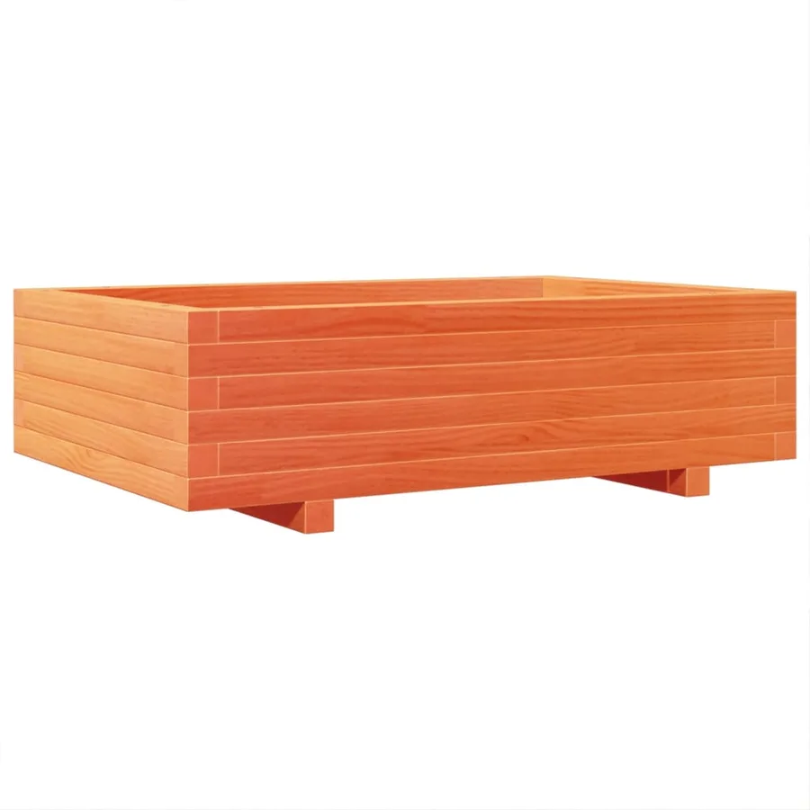 Jardinière cire marron 90x60x26,5 cm bois de pin massif - 7
