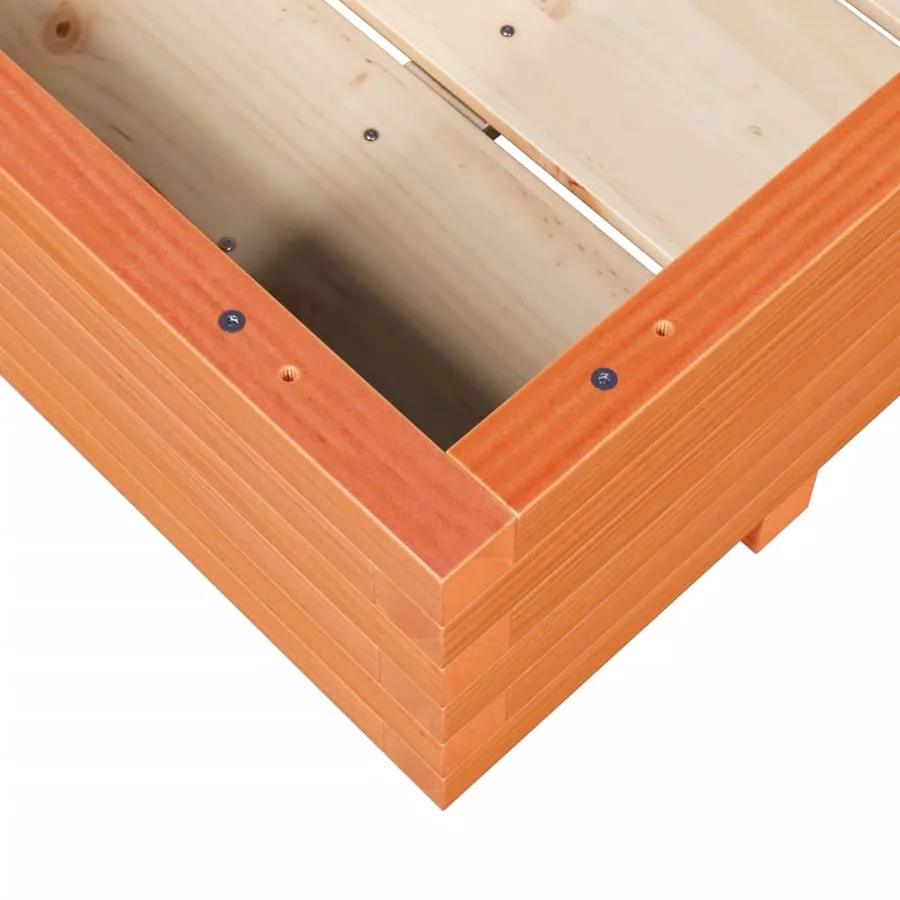 Jardinière cire marron 90x60x26,5 cm bois de pin massif - 8