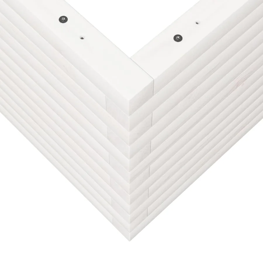 Jardinière blanc 70x70x45,5 cm bois de pin massif - 8