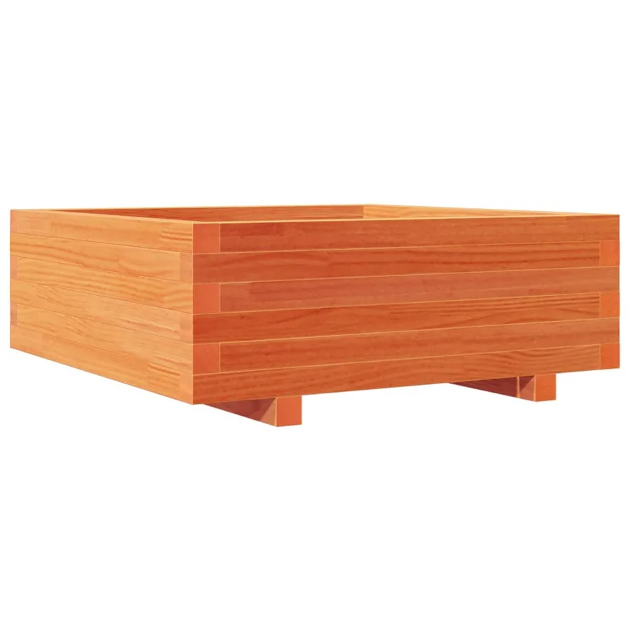 Jardinière cire marron 70x70x26,5 cm bois de pin massif - 2
