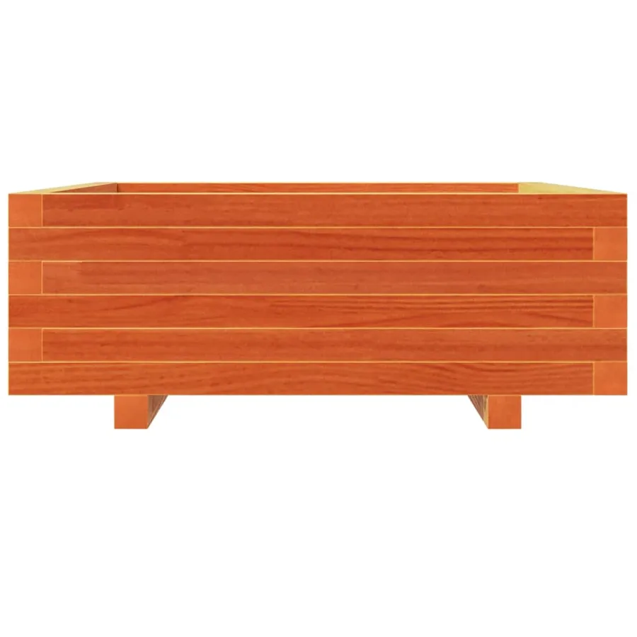 Jardinière cire marron 70x70x26,5 cm bois de pin massif - 5