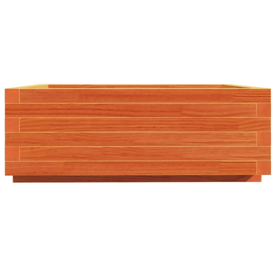 Jardinière cire marron 70x70x26,5 cm bois de pin massif - 6