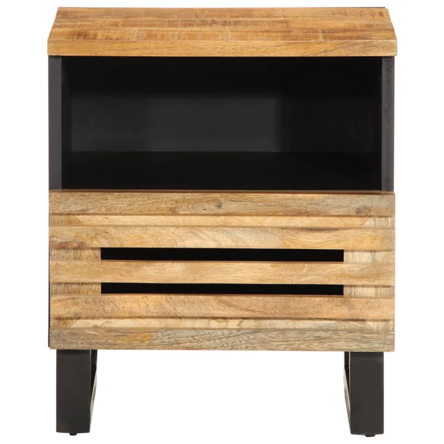 Tables de chevet 2 pcs 40x34x46 cm bois massif de manguier brut - 4