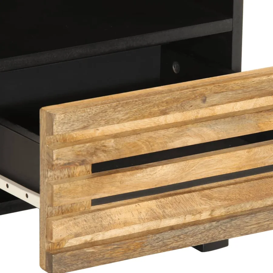 Tables de chevet 2 pcs 40x34x46 cm bois massif de manguier brut - 8