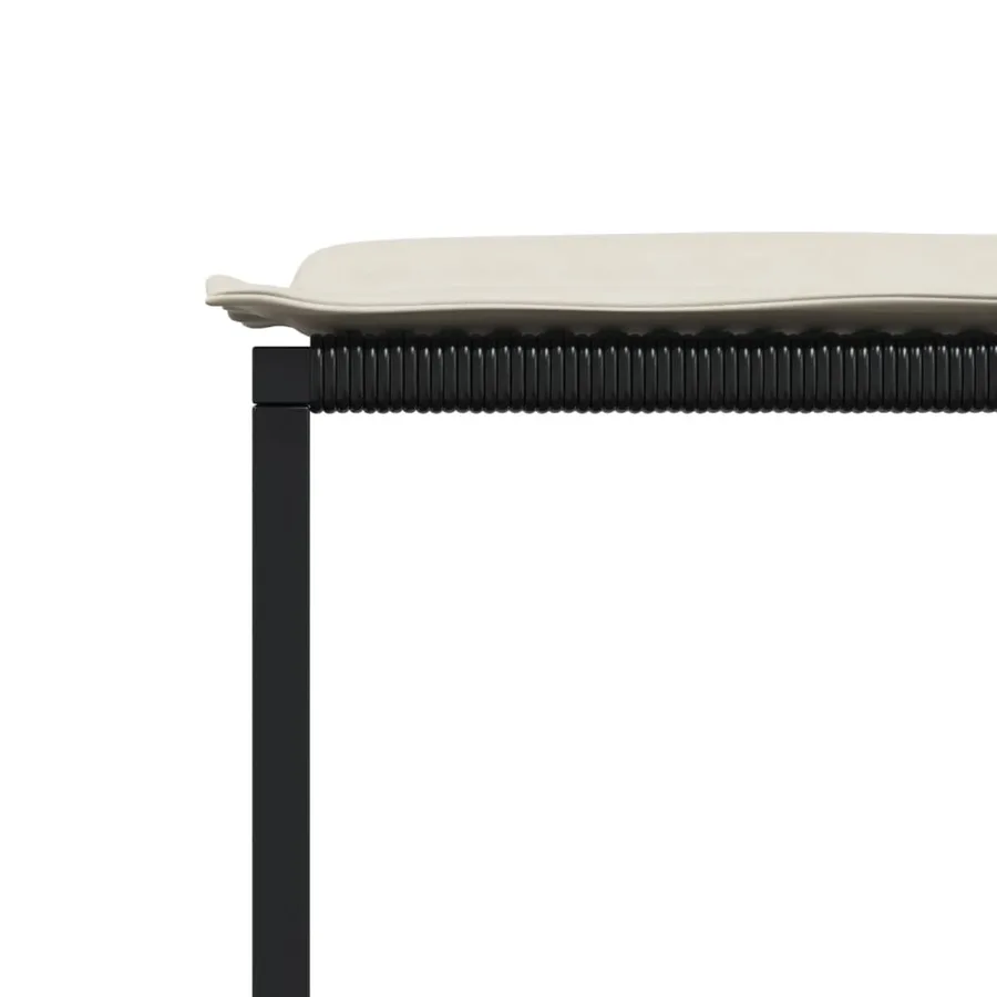 Tabourets de jardin avec coussins lot de 4 noir résine tressée - 7