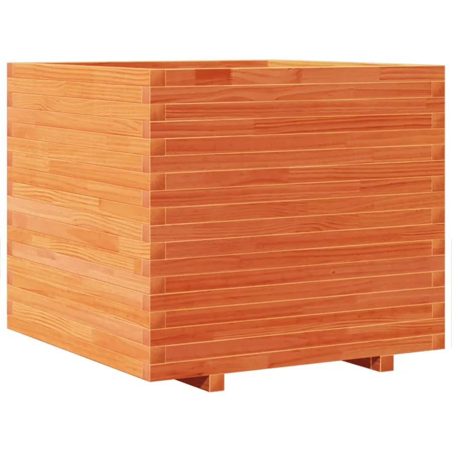 Jardinière cire marron 80x80x72 cm bois de pin massif - 2