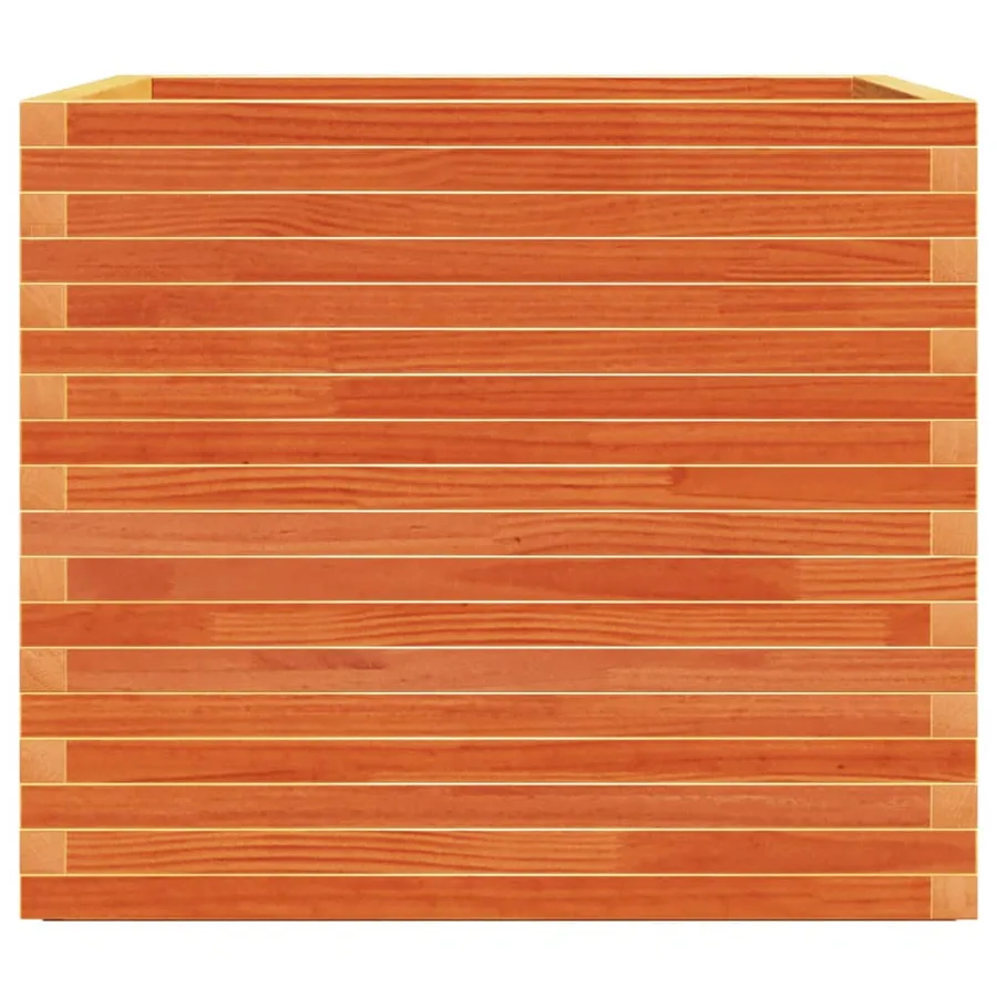 Jardinière cire marron 80x80x72 cm bois de pin massif - 6