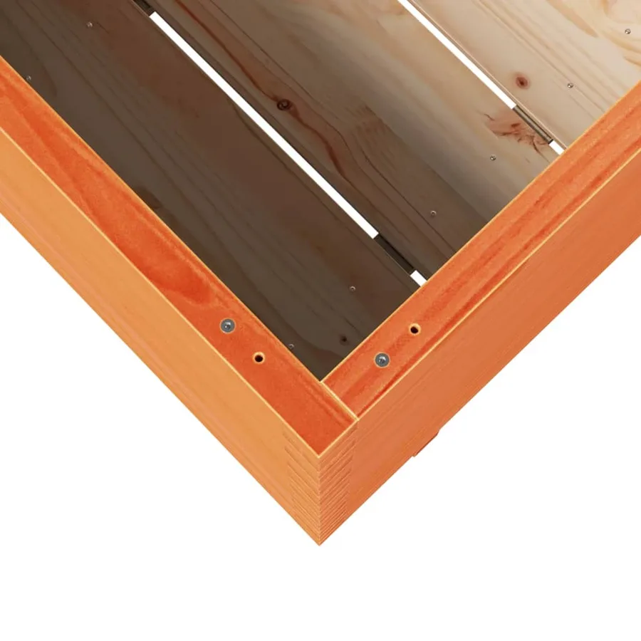 Jardinière cire marron 80x80x72 cm bois de pin massif - 8