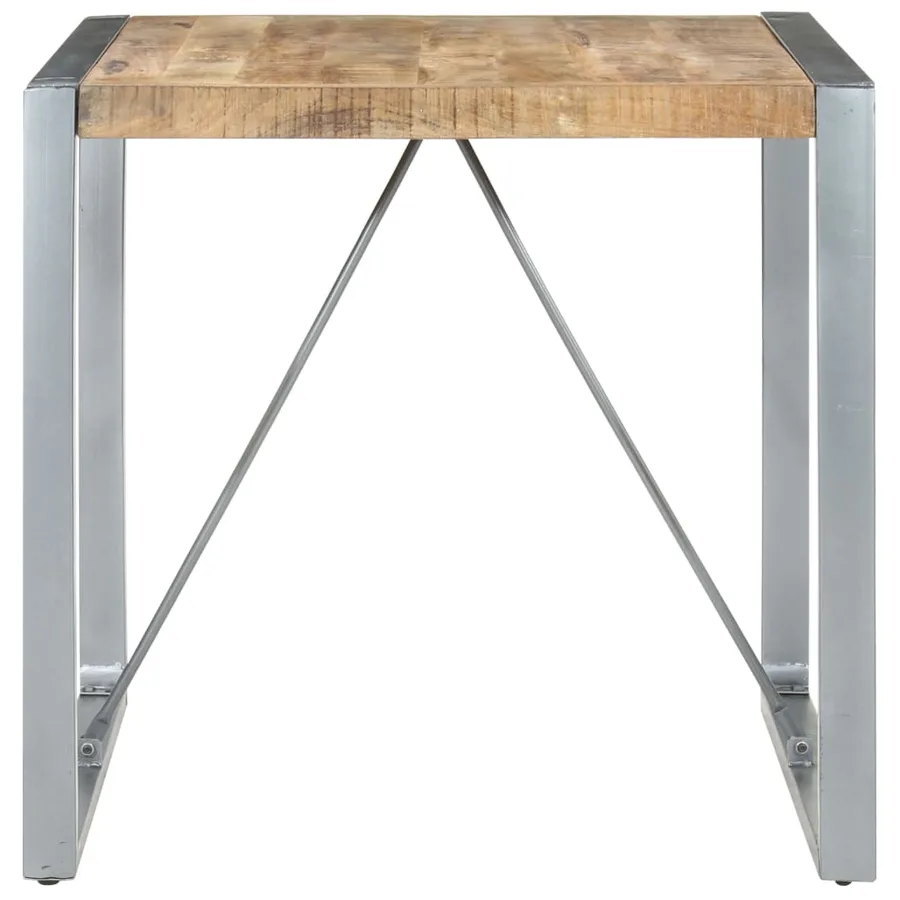 Table à manger 80x80x75 cm bois de manguier brut - 2