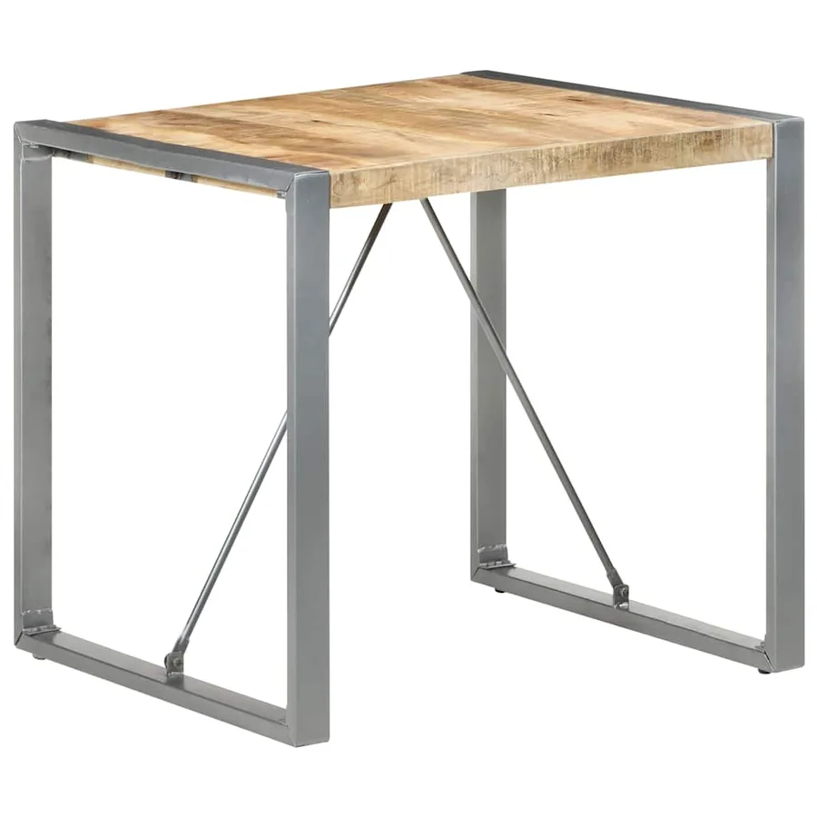 Table à manger 80x80x75 cm bois de manguier brut - 6