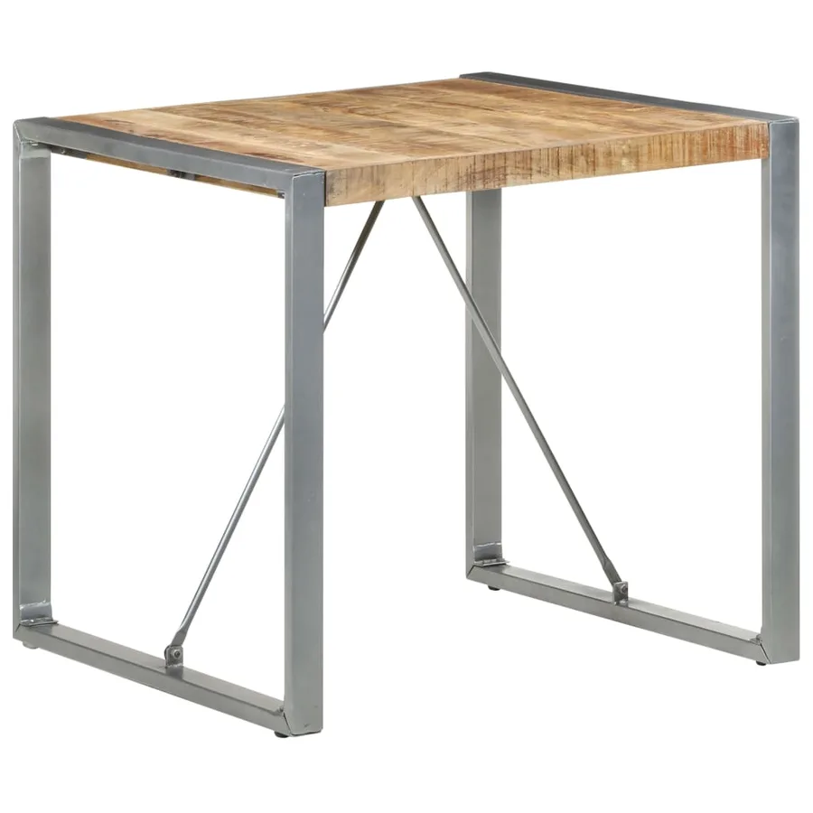Table à manger 80x80x75 cm bois de manguier brut - 7