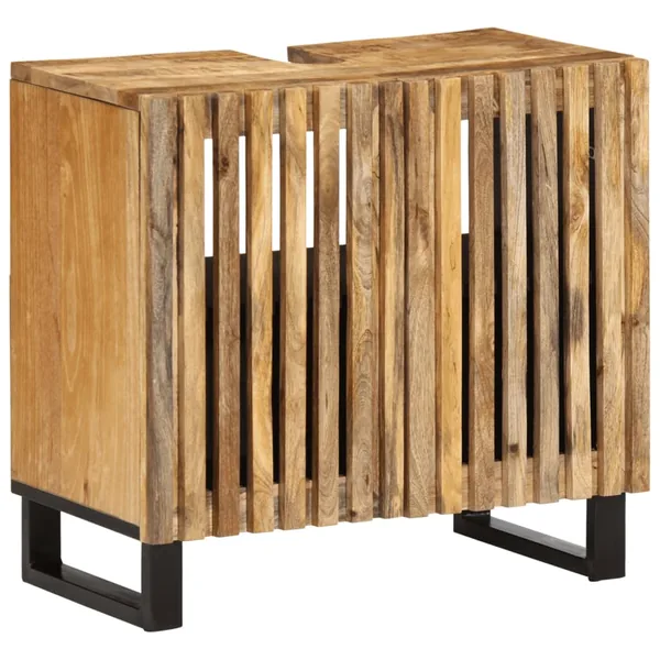 Armoire lavabo de salle de bain 62x34x58cm manguier massif brut