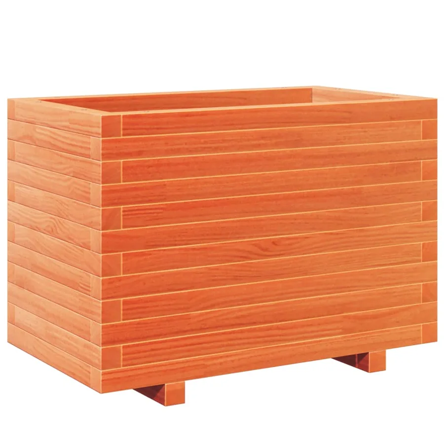 Jardinière cire marron 70x40x49,5 cm bois de pin massif - 2