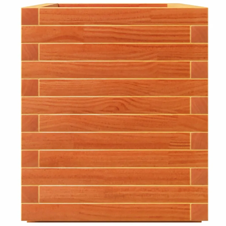 Jardinière cire marron 70x40x49,5 cm bois de pin massif - 6