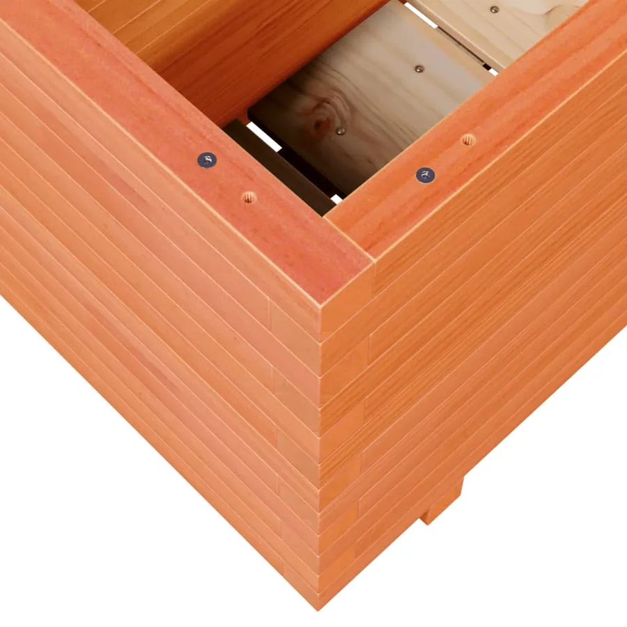 Jardinière cire marron 70x40x49,5 cm bois de pin massif - 8