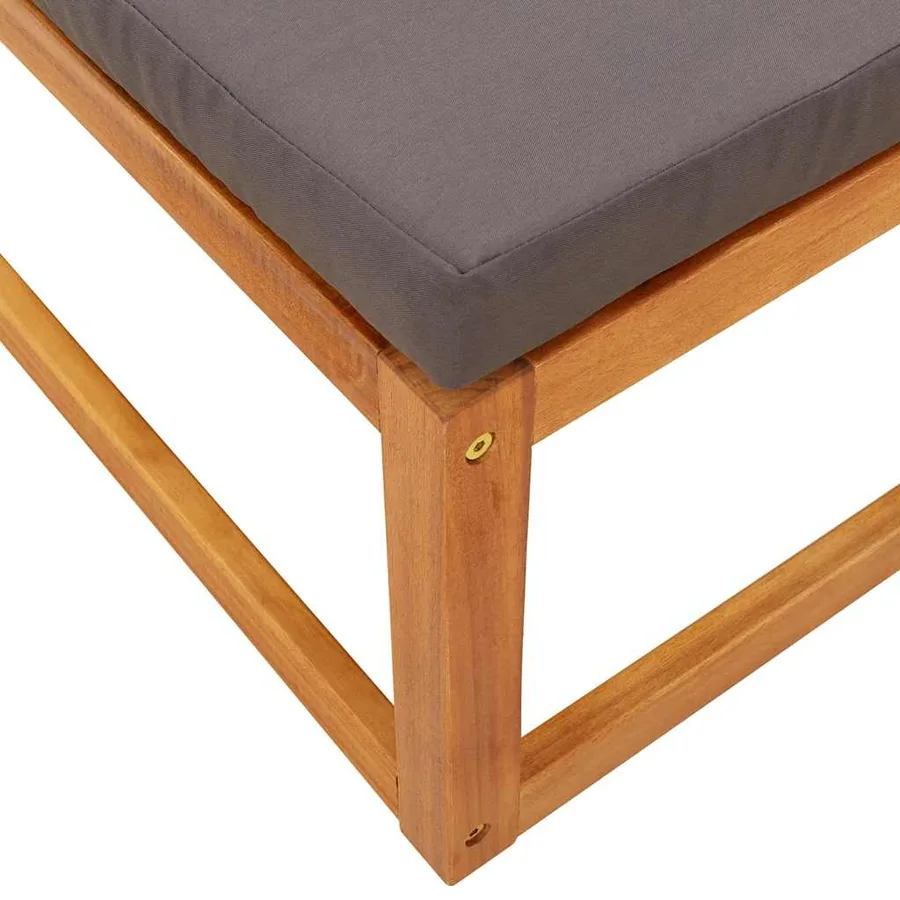 Ensemble de canapés de jardin 3 pièces avec coussins, bois d'acacia et corde, - 10