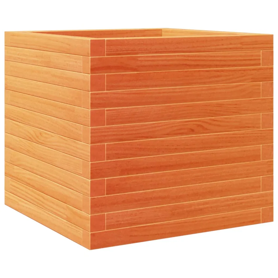 Jardinière cire marron 50x50x46 cm bois de pin massif - 2