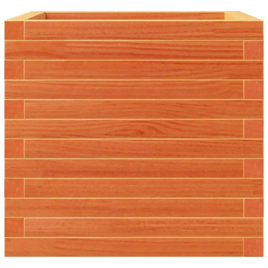 Jardinière cire marron 50x50x46 cm bois de pin massif - 5