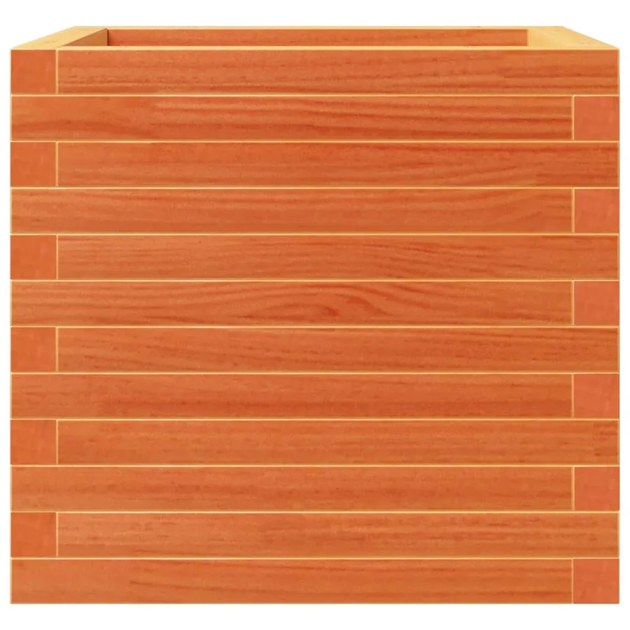 Jardinière cire marron 50x50x46 cm bois de pin massif - 6
