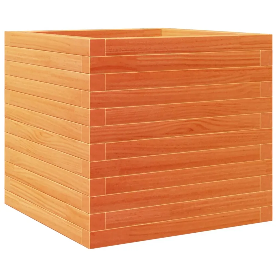 Jardinière cire marron 50x50x46 cm bois de pin massif - 7