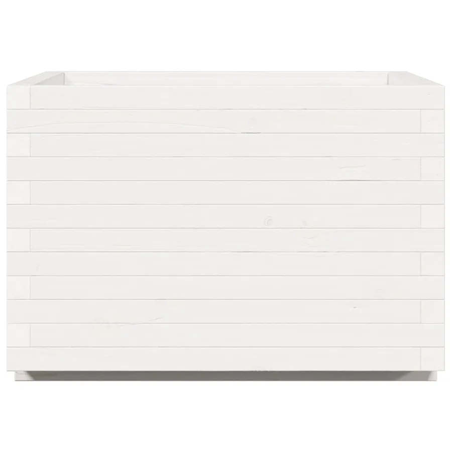 Jardinière blanc 70x70x49,5 cm bois de pin massif - 6