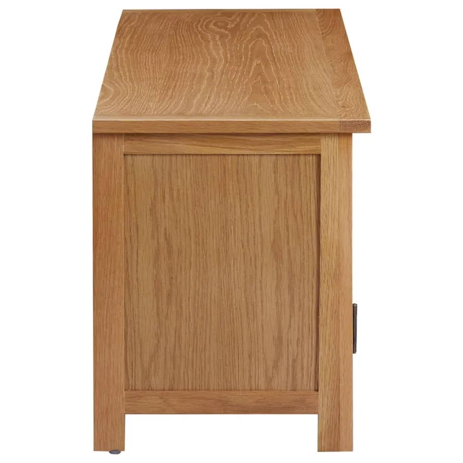 Meuble TV 110x35x44 cm Bois de chêne massif - 4